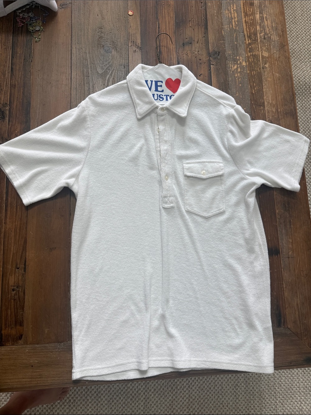 Men’s Classic White Terry Cloth Criquet Shirt